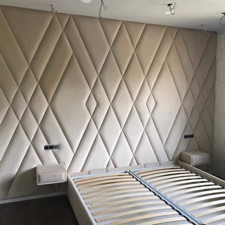 Изображение мягких панелей для стен, включая мягкие стеновые панели, предназначенные для использования в спальне